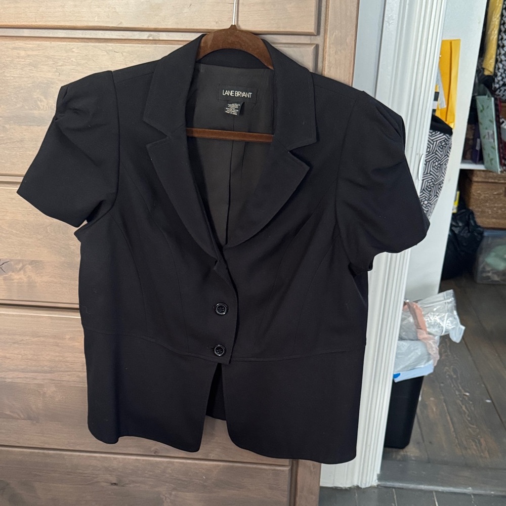 Lane Bryant Black Short Sleeve Blazer